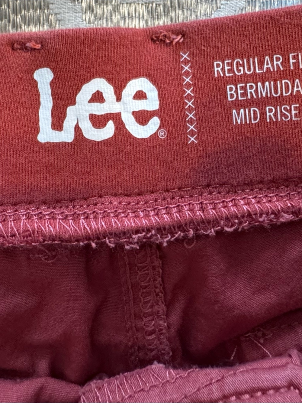 Lee Burgundy Mid-Rise Bermuda Shorts - Picture 3 of 4